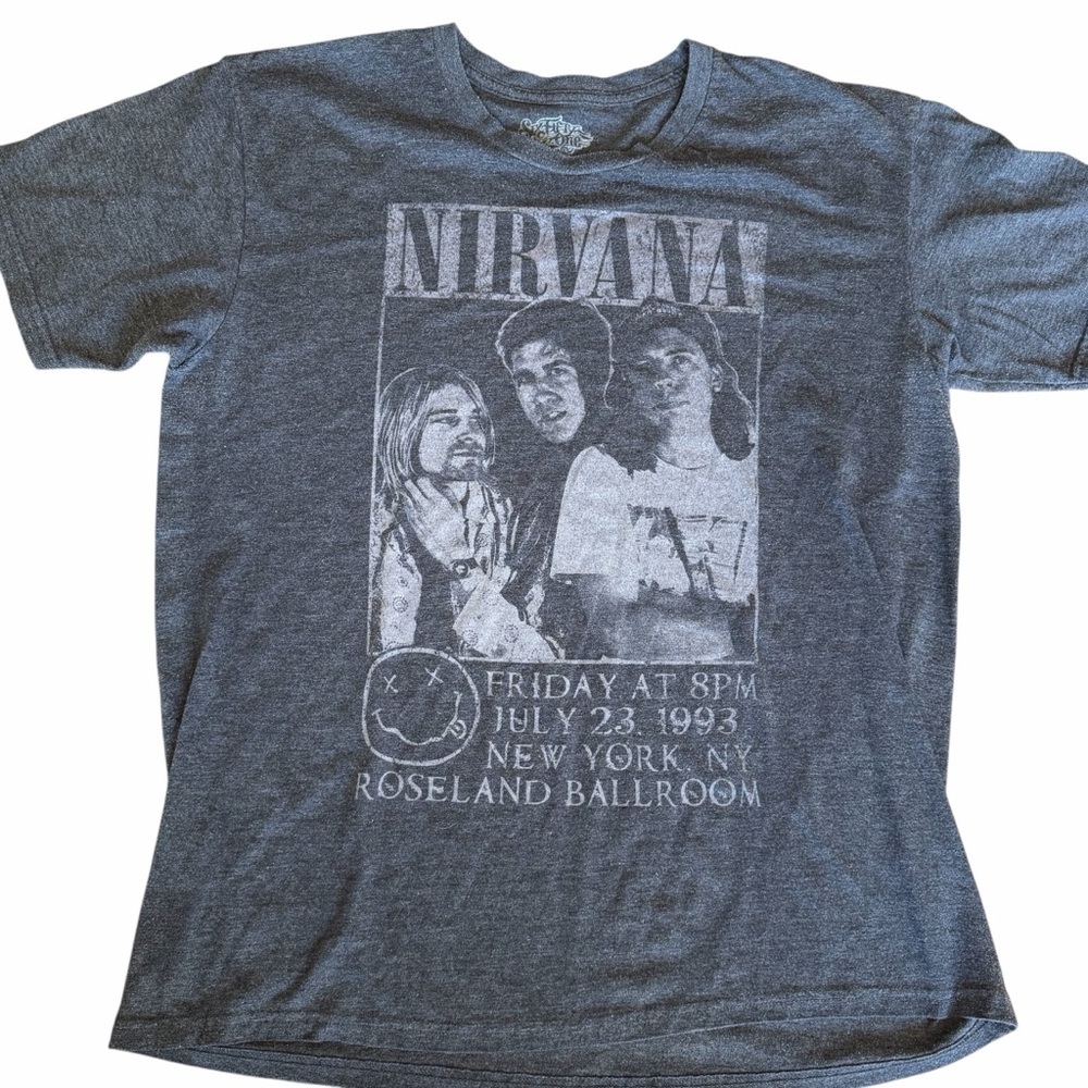 Nirvana Kurt Cobain Modern Tee LARGE EUC